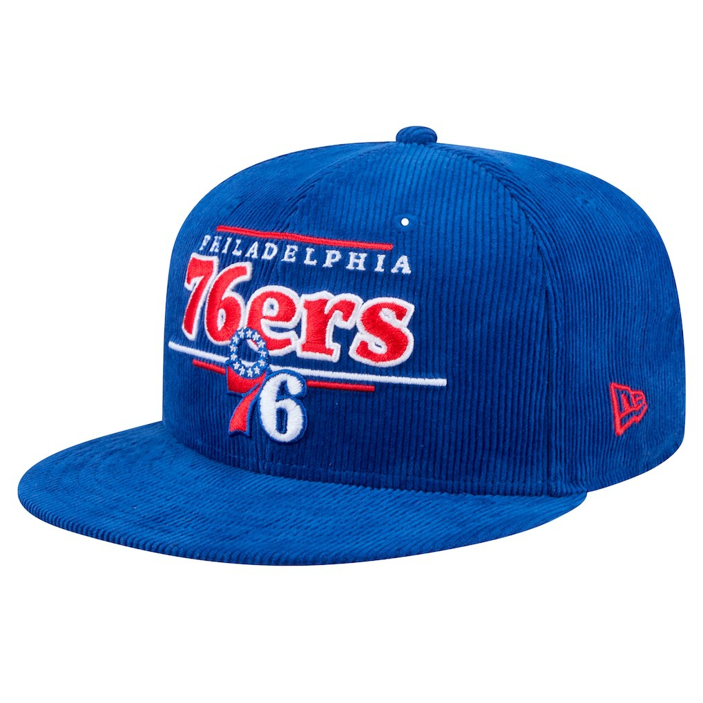Philadelphia 76ers Throwback Display Corduroy 9FIFTY Snapback Hat Royal - NBA