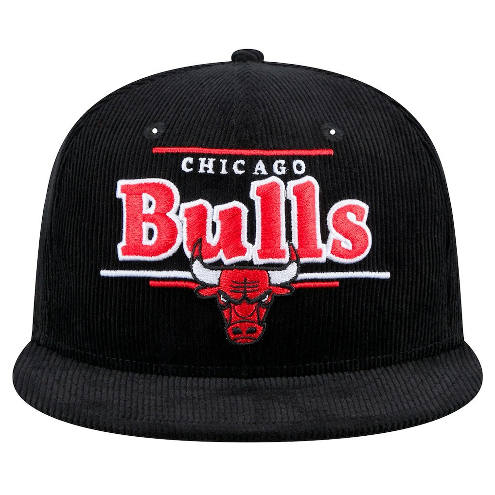 Chicago Bulls Throwback Display Corduroy 9FIFTY Snapback Hat Black - NBA