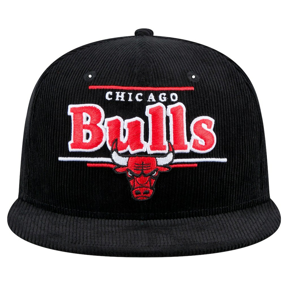 Chicago Bulls Throwback Display Corduroy 9FIFTY Snapback Hat Black - NBA