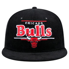 Chicago Bulls Throwback Display Corduroy 9FIFTY Snapback Hat Black - NBA