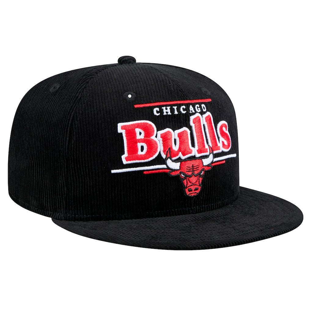 Chicago Bulls Throwback Display Corduroy 9FIFTY Snapback Hat Black - NBA