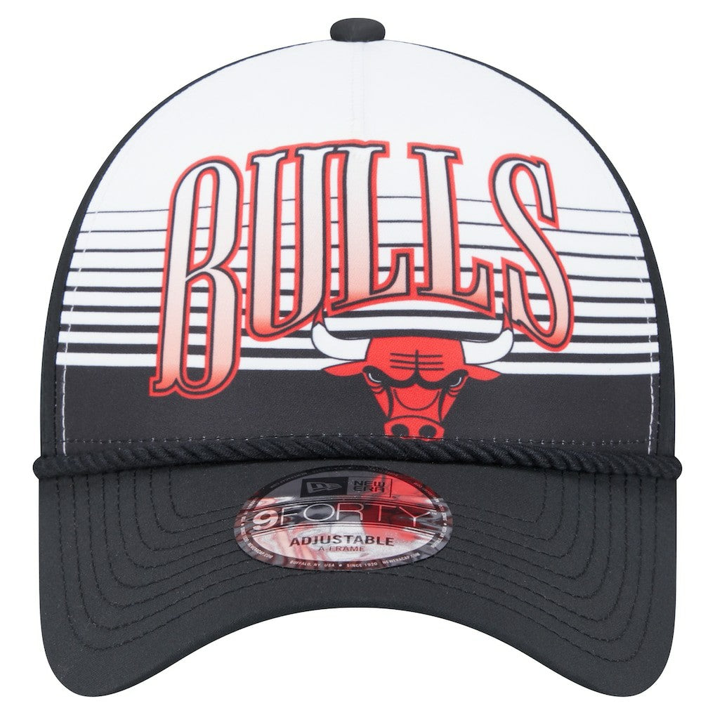 Chicago Bulls Black Throwback Gradient A-Frame 9FORTY Adjustable Hat - NBA