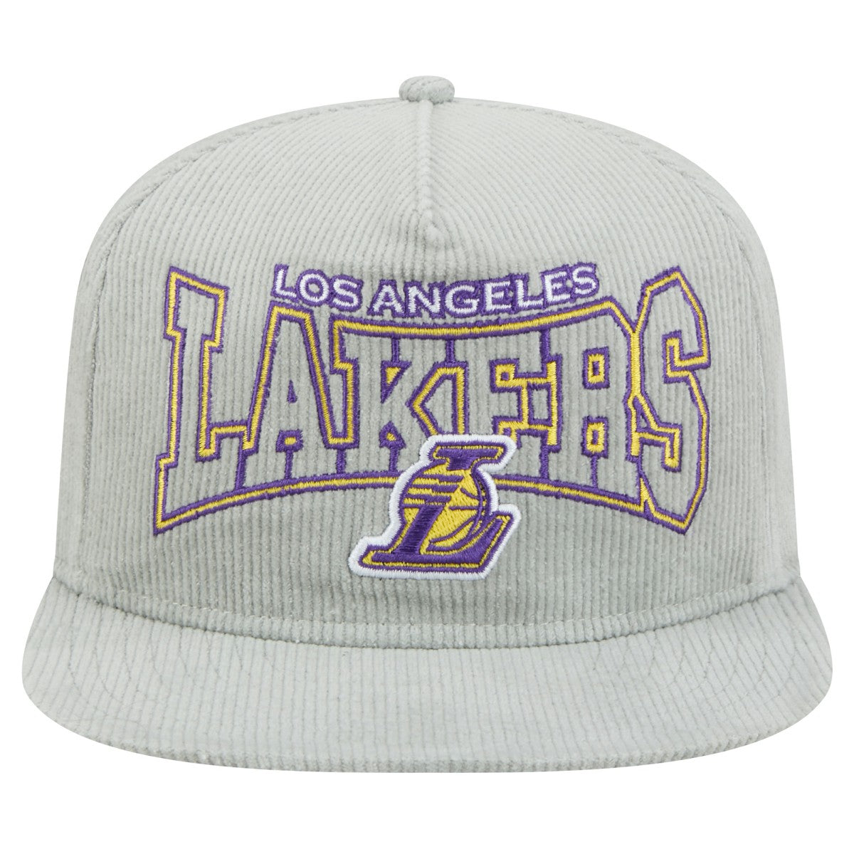Los Angeles Lakers Throwback Corduroy Golfer Snapback Hat Gray - NBA