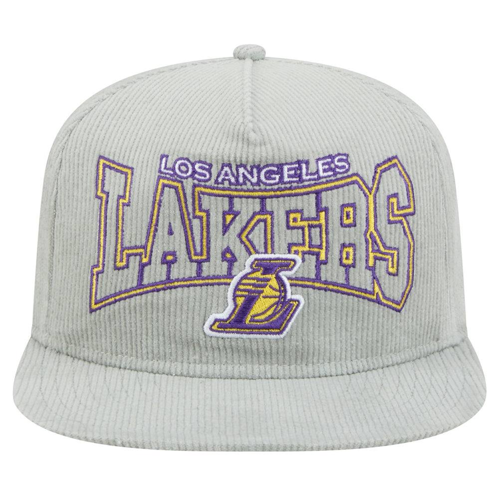 Los Angeles Lakers Throwback Corduroy Golfer Snapback Hat Gray - NBA
