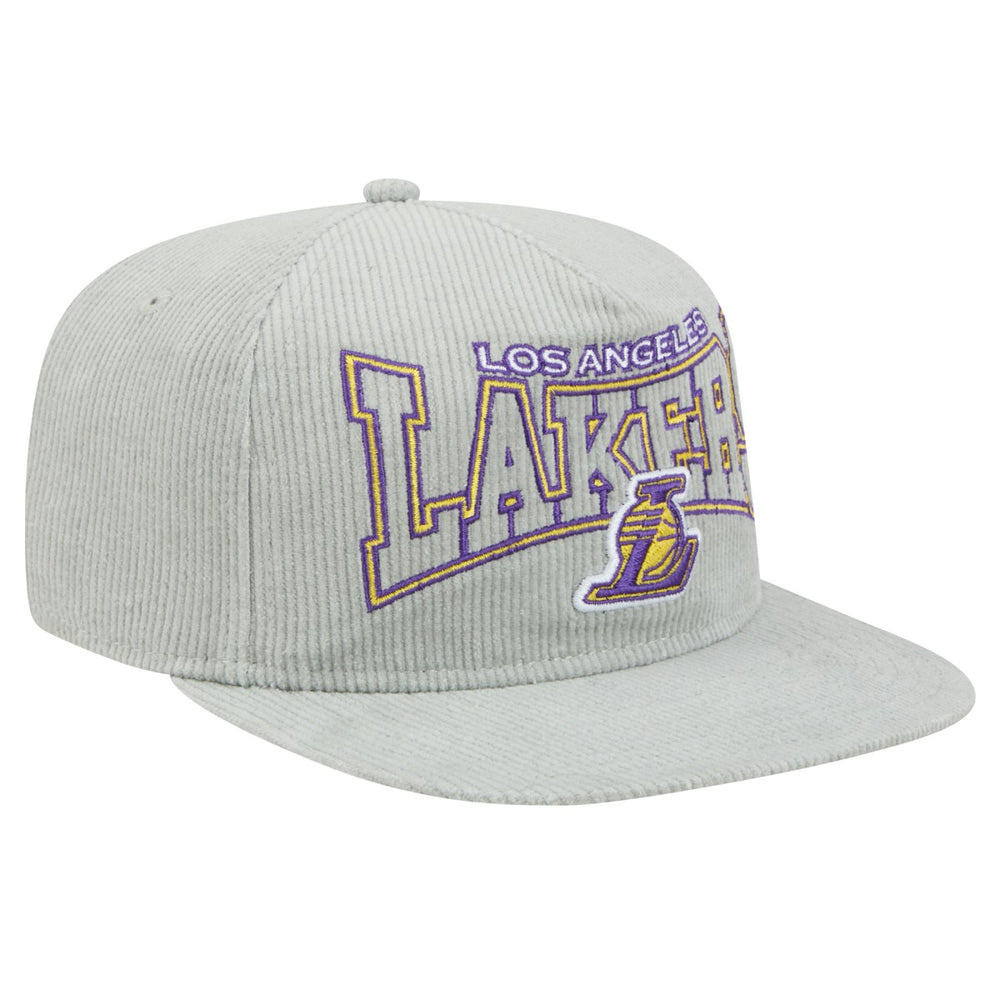 Los Angeles Lakers Throwback Corduroy Golfer Snapback Hat Gray - NBA