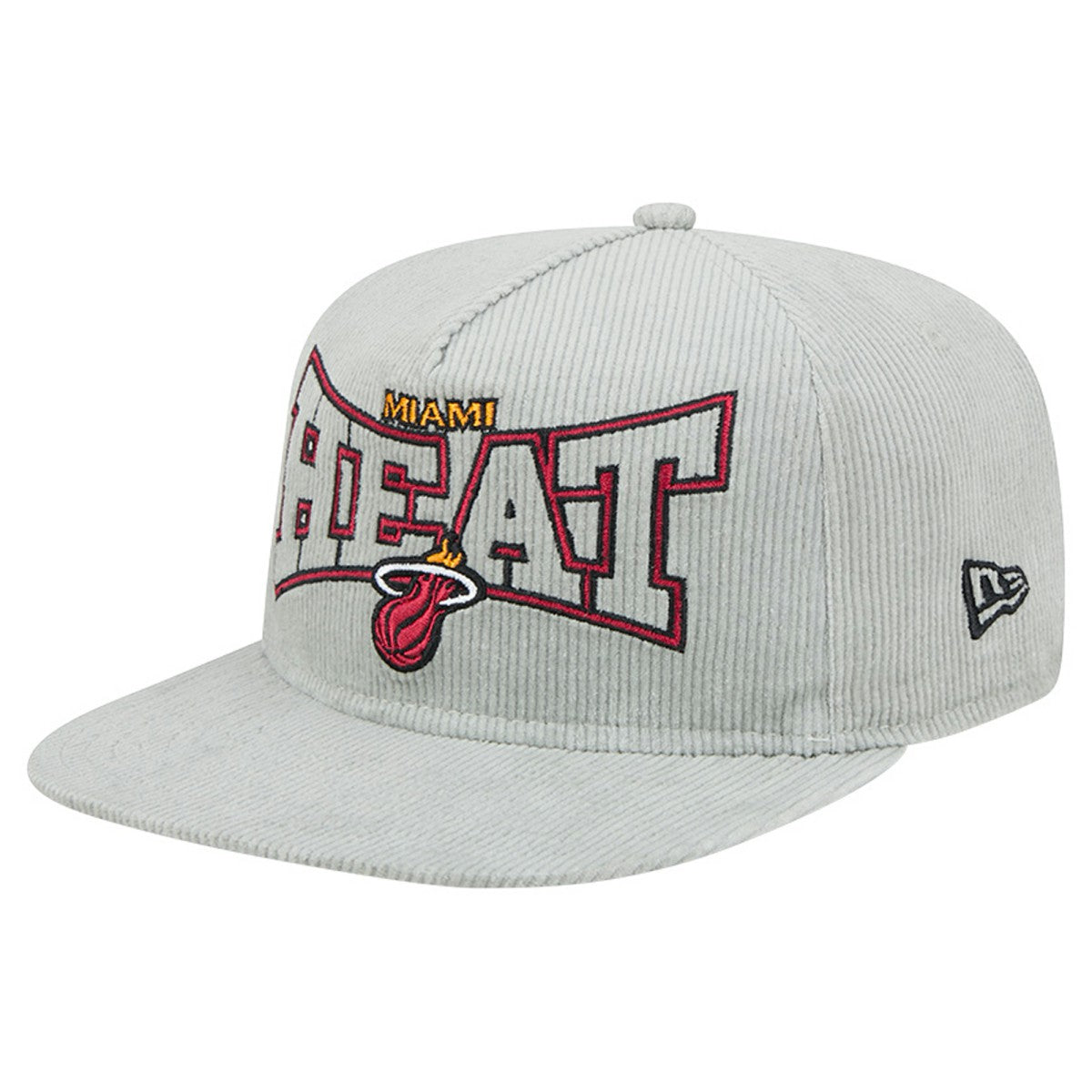 Miami Heat Throwback Corduroy Golfer Snapback Hat Gray - NBA