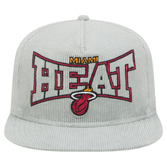 Miami Heat Throwback Corduroy Golfer Snapback Hat Gray - NBA