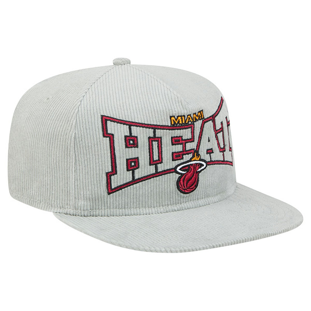 Miami Heat Throwback Corduroy Golfer Snapback Hat Gray - NBA