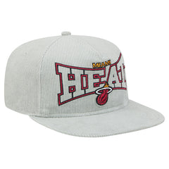 Miami Heat Throwback Corduroy Golfer Snapback Hat Gray - NBA