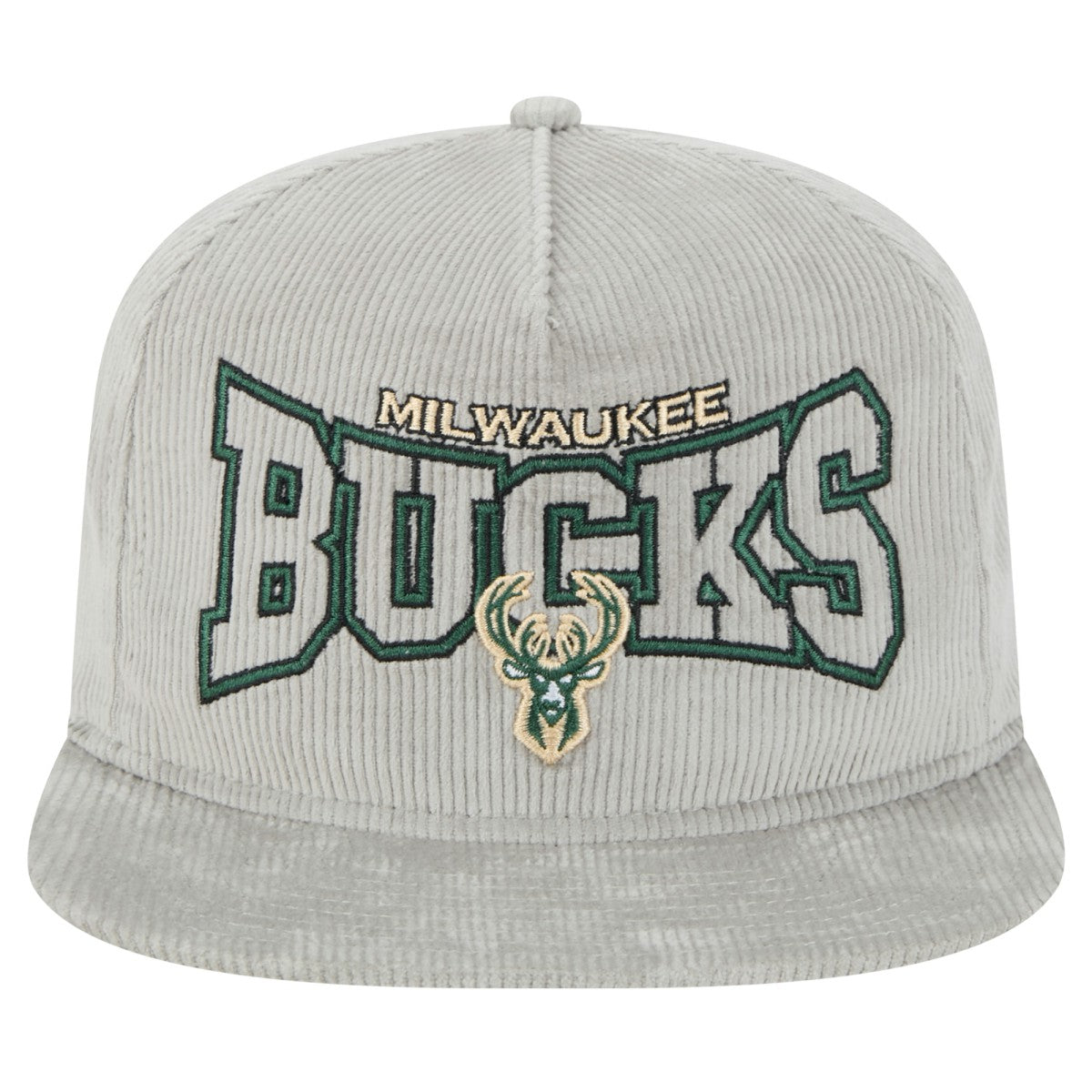Milwaukee Bucks Throwback Corduroy Golfer Snapback Hat Gray - NBA
