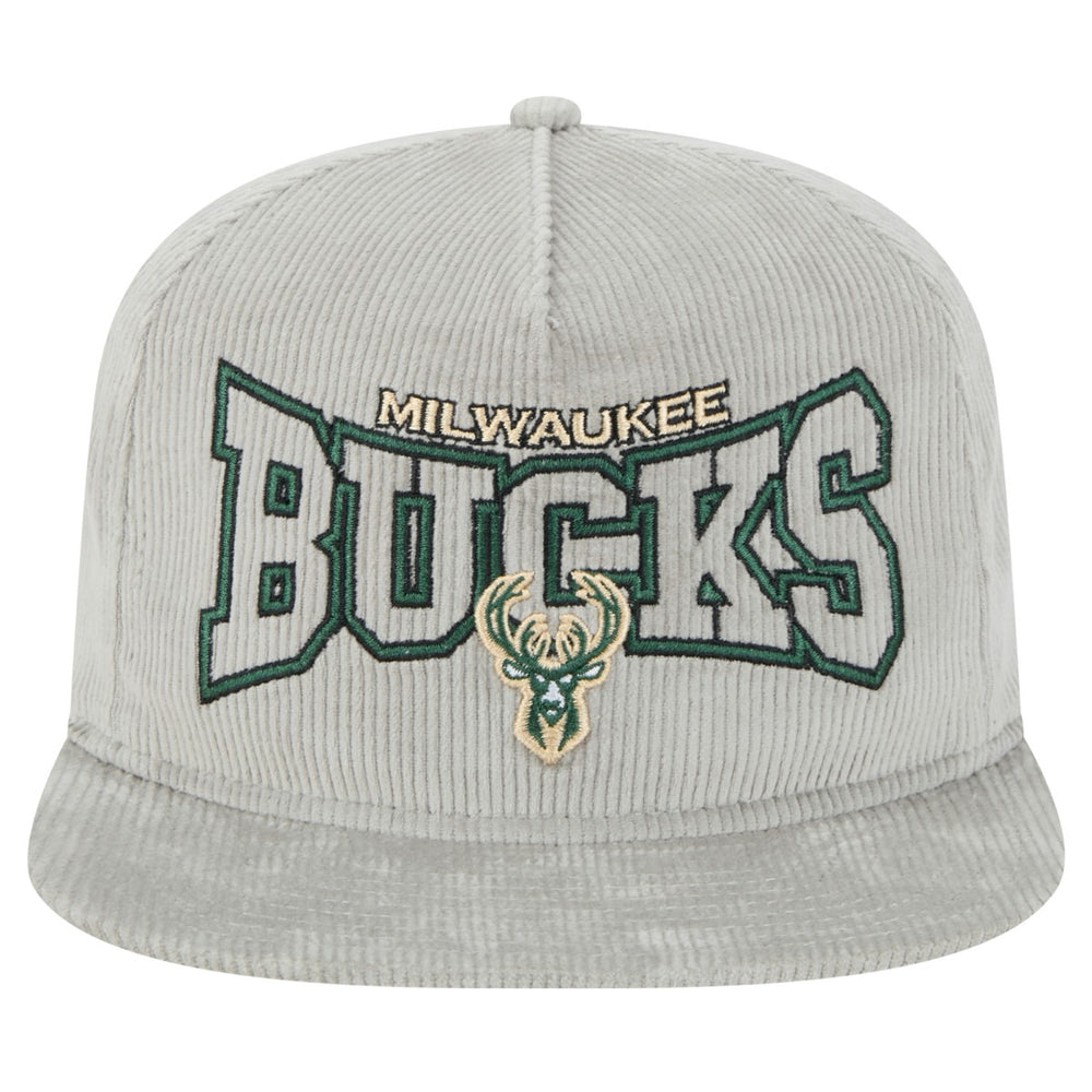 Milwaukee Bucks Throwback Corduroy Golfer Snapback Hat Gray - NBA