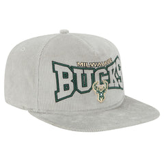 Milwaukee Bucks Throwback Corduroy Golfer Snapback Hat Gray - NBA