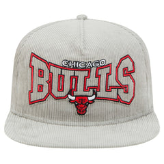 Chicago Bulls Throwback Corduroy Golfer Snapback Hat Gray - NBA