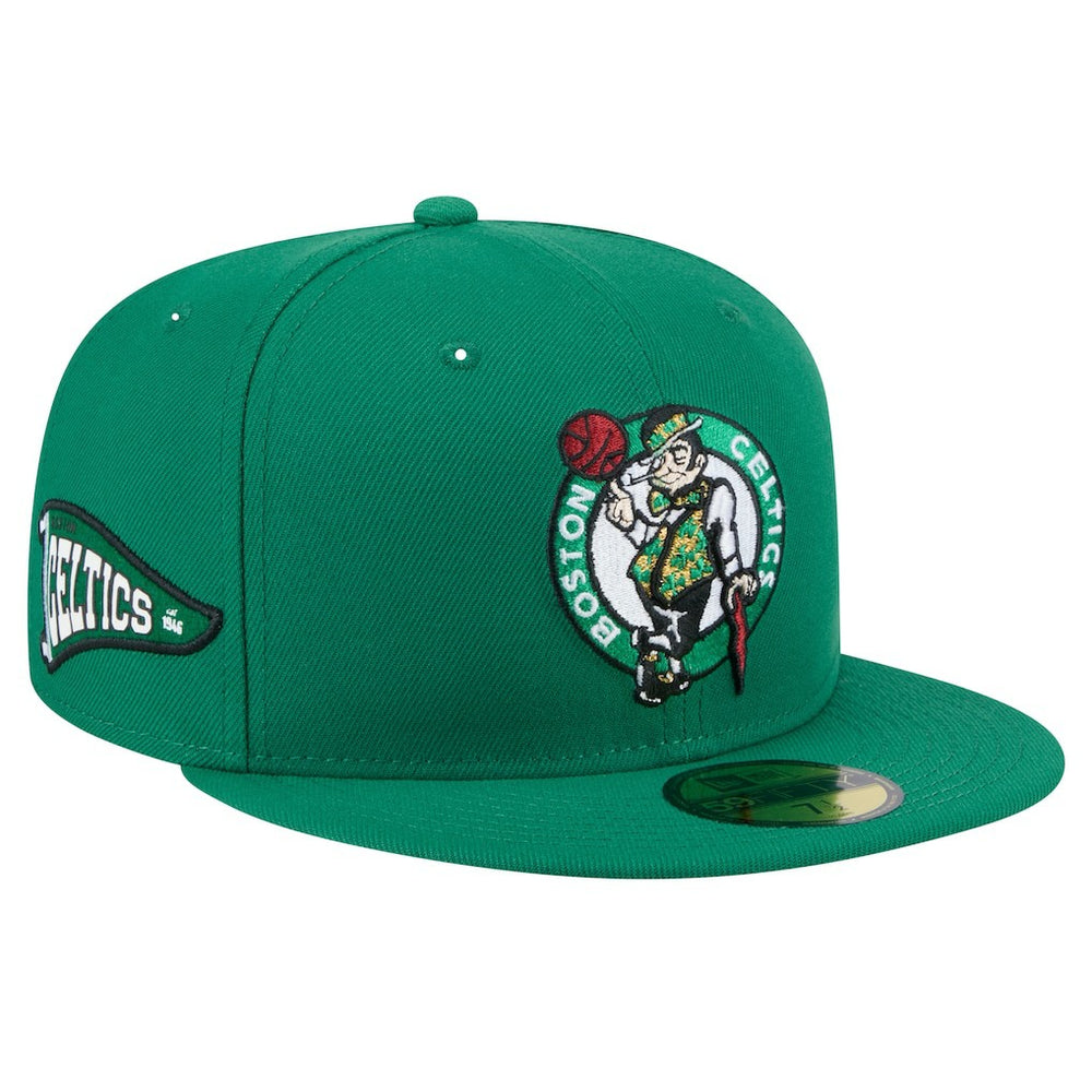 Boston Celtics Throwback Pennant 59FIFTY Fitted Hat Kelly Green - NBA