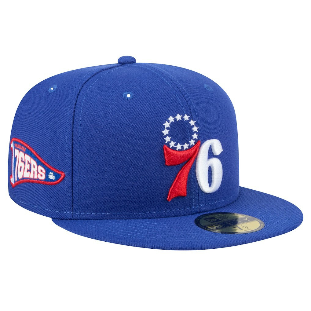 Philadelphia 76ers Throwback Pennant 59FIFTY Fitted Hat Royal - NBA