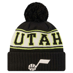 Utah Jazz Throwback Retro Cuffed Knit Hat with Pom Black - NBA