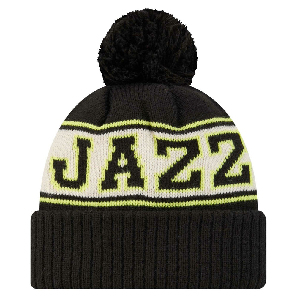 Utah Jazz Throwback Retro Cuffed Knit Hat with Pom Black - NBA