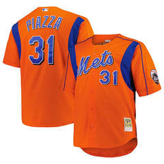 Mike Piazza New York Mets Mitchell & Ness Big & Tall Cooperstown Mesh Batting Practice Jersey - MLB