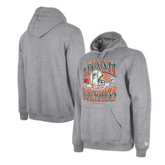 Miami Dolphins New Era Retro Pullover Hoodie Heather Gray | NFL