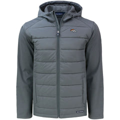 Denver Broncos Cutter & Buck Evoke PrimaLoft Hybrid Eco Softshell Recycled Full-Zip Hooded Jacket Gray | NFL