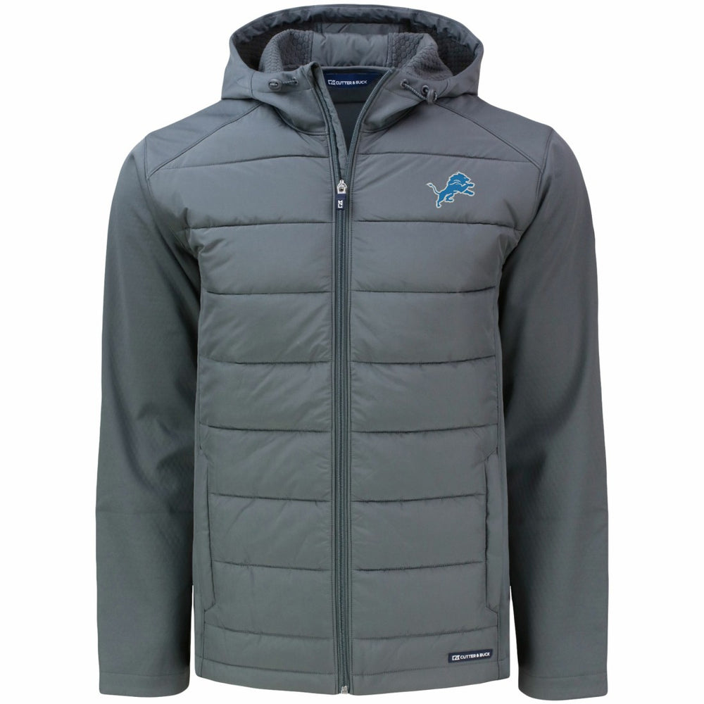 Detroit Lions Cutter & Buck Evoke PrimaLoft Hybrid Eco Softshell Recycled Full-Zip Hooded Jacket Gray | NFL