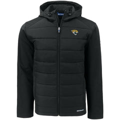 Jacksonville Jaguars Cutter & Buck Evoke PrimaLoft Hybrid Eco Softshell Recycled Full-Zip Hooded Jacket Black | NFL