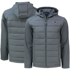 New England Patriots Cutter & Buck Evoke PrimaLoft Hybrid Eco Softshell Recycled Full-Zip Hooded Jacket Gray | NFL