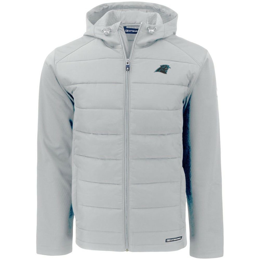 Carolina Panthers Cutter & Buck Evoke PrimaLoft Hybrid Eco Softshell Recycled Full-Zip Hooded Jacket Gray | NFL