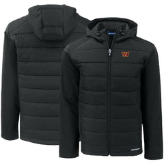 Washington Commanders Cutter & Buck Evoke PrimaLoft Hybrid Eco Softshell Recycled Full-Zip Hooded Jacket Black | NFL