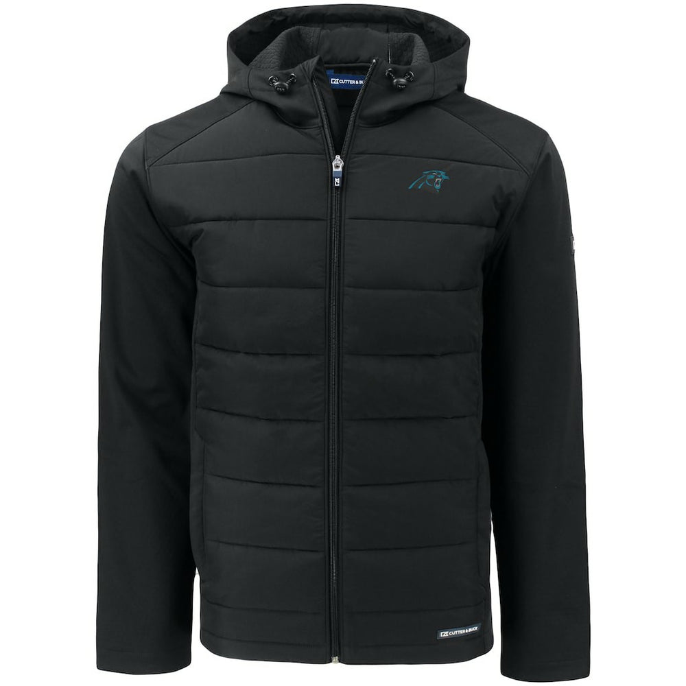 Carolina Panthers Cutter & Buck Evoke PrimaLoft Hybrid Eco Softshell Recycled Full-Zip Hooded Jacket Black | NFL