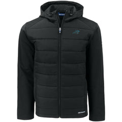 Carolina Panthers Cutter & Buck Evoke PrimaLoft Hybrid Eco Softshell Recycled Full-Zip Hooded Jacket Black | NFL