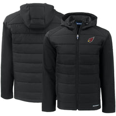 Arizona Cardinals Cutter & Buck Evoke PrimaLoft Hybrid Eco Softshell Recycled Full-Zip Hooded Jacket Black | NFL