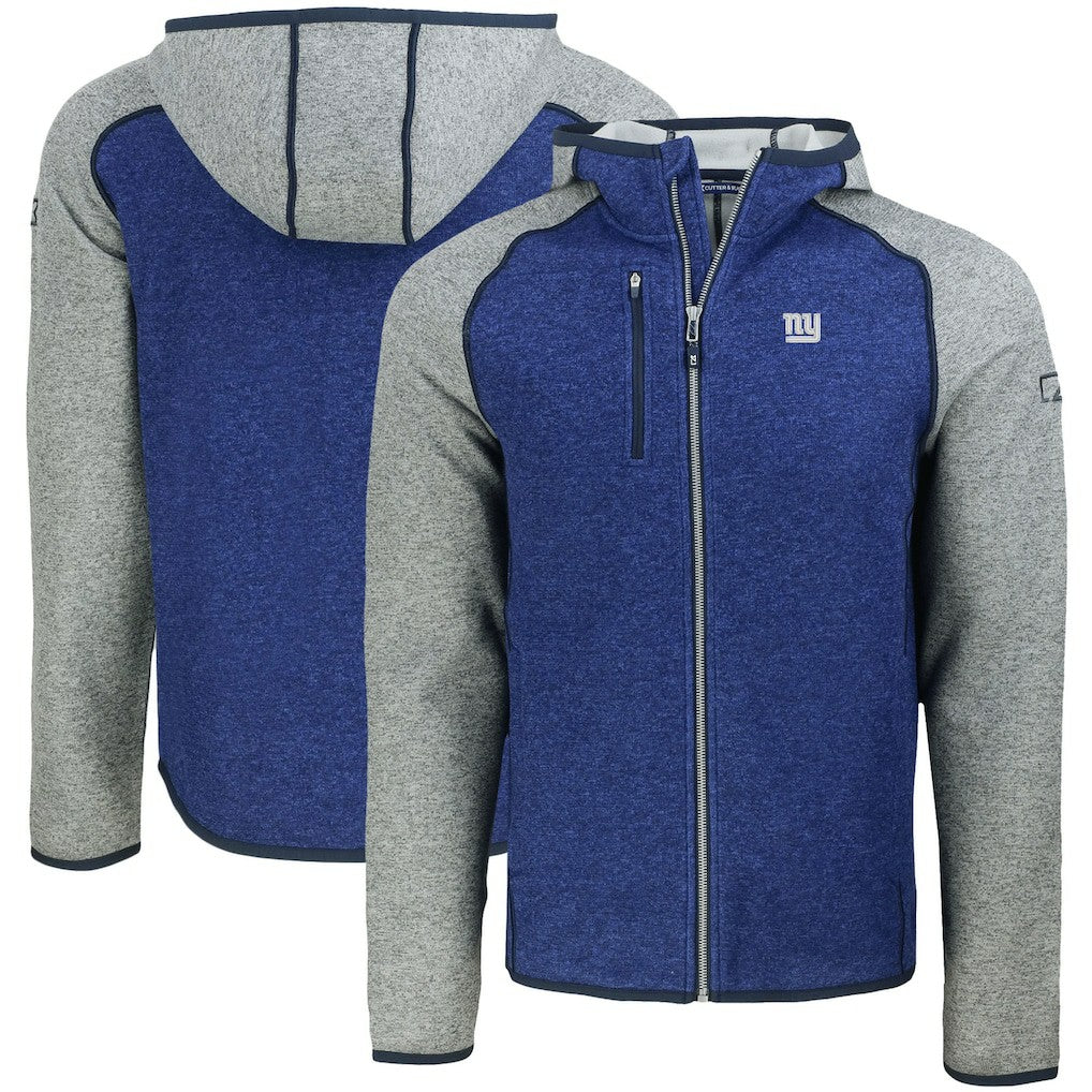 New York Giants Cutter & Buck Mainsail Full-Zip Hooded Jacket Heather Royal | NFL