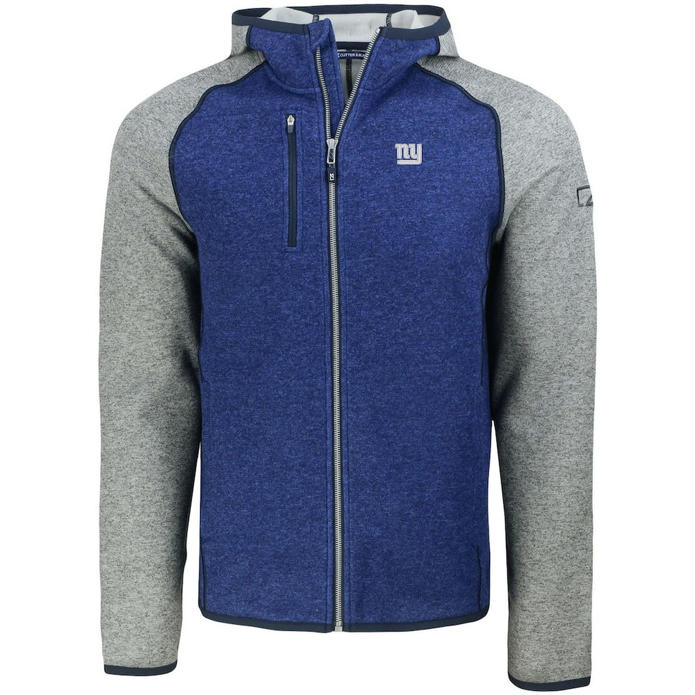 New York Giants Cutter & Buck Mainsail Full-Zip Hooded Jacket Heather Royal | NFL