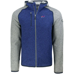 Buffalo Bills Cutter & Buck Mainsail Full-Zip Hooded Jacket Heather Royal | NFL