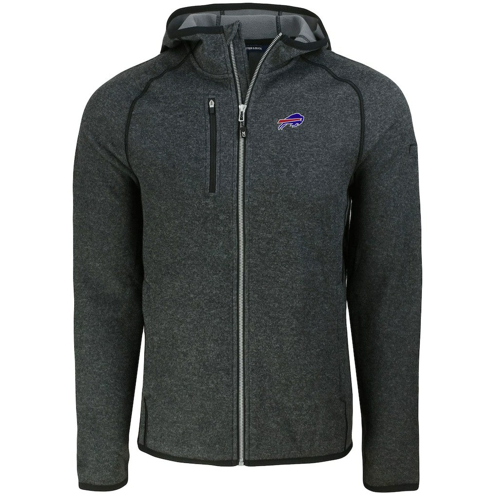 Buffalo Bills Cutter & Buck Mainsail Full-Zip Hooded Jacket Heather Charcoal | NFL