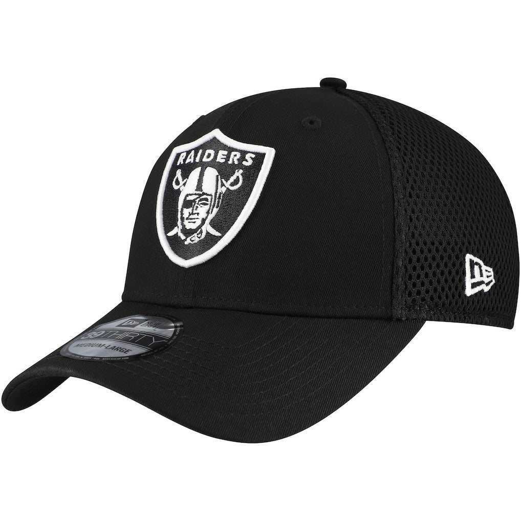 New Era Las Vegas Raiders Black Main Neo 39THIRTY Flex Hat | NFL