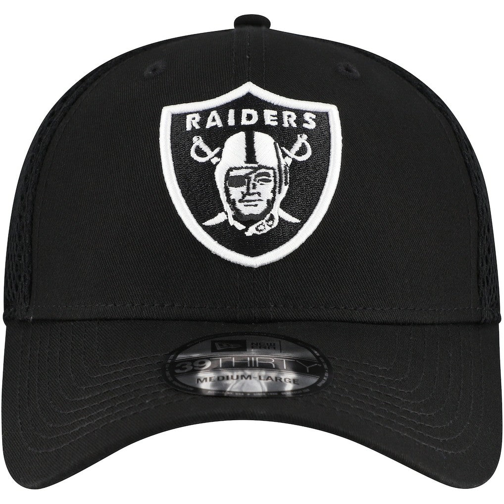 New Era Las Vegas Raiders Black Main Neo 39THIRTY Flex Hat | NFL