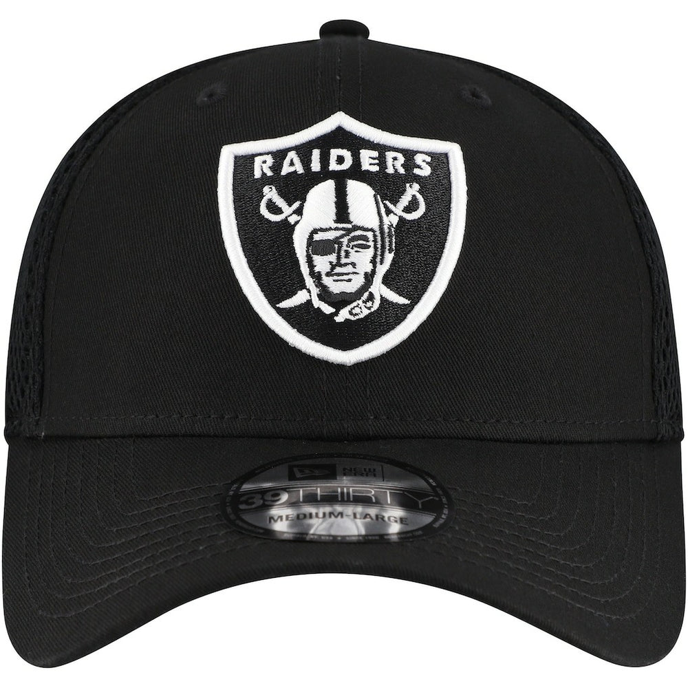 New Era Las Vegas Raiders Black Main Neo 39THIRTY Flex Hat | NFL
