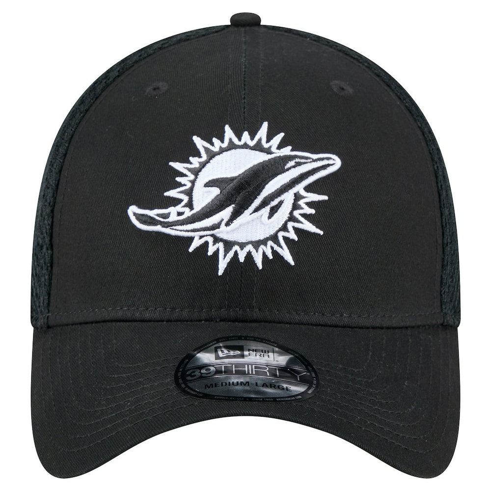 New Era Miami Dolphins Black Main Neo 39THIRTY Flex Hat | NFL