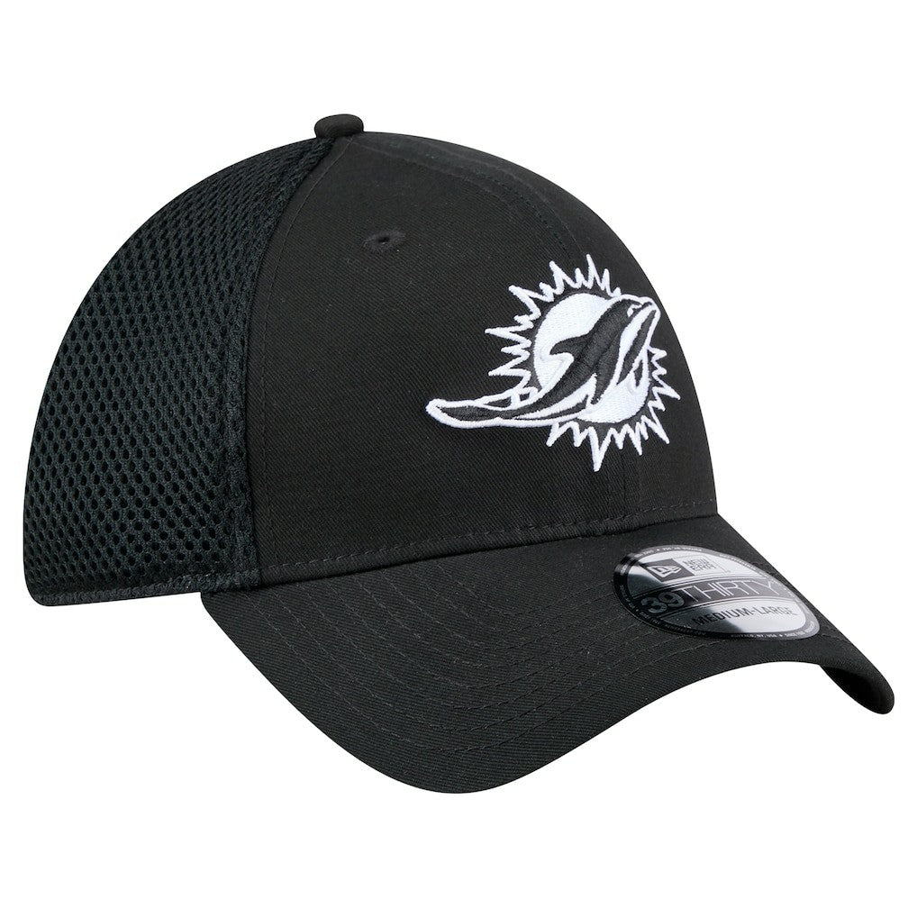 New Era Miami Dolphins Black Main Neo 39THIRTY Flex Hat | NFL