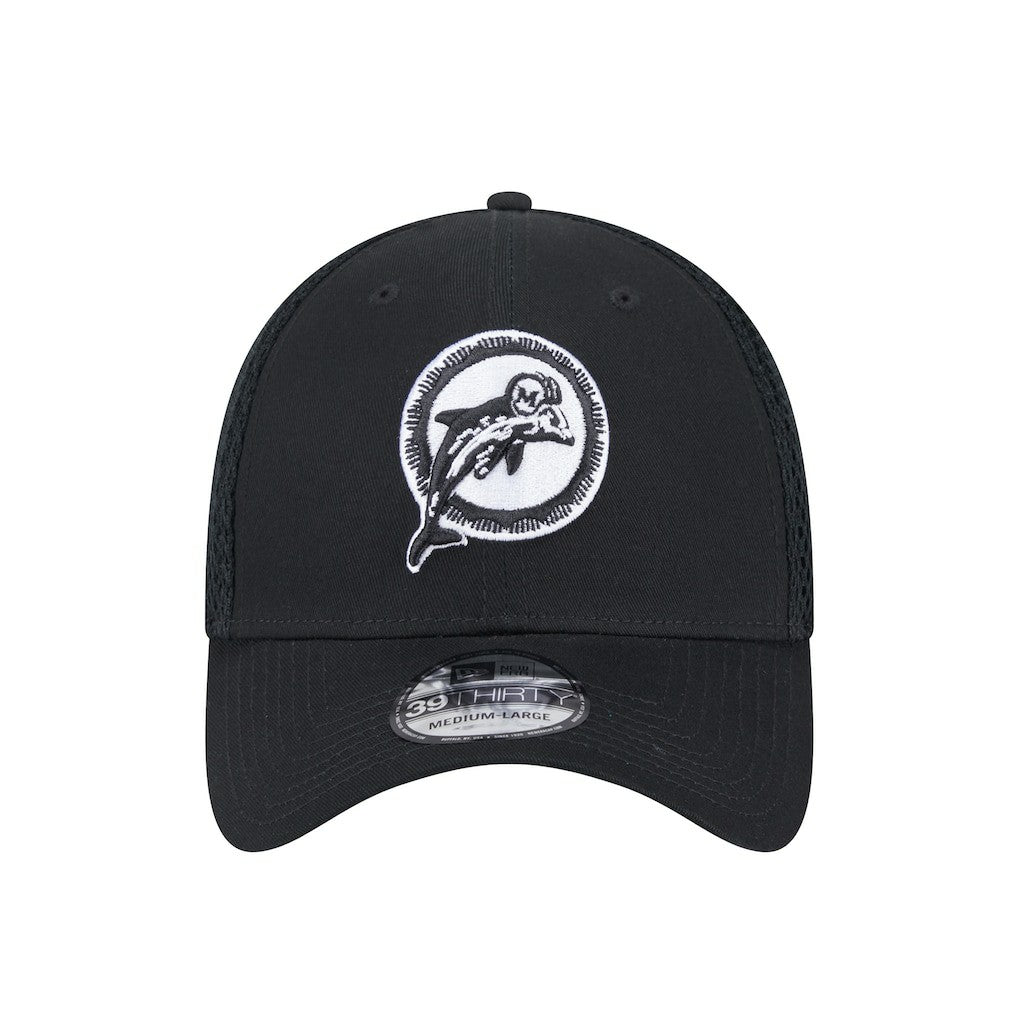 New Era Miami Dolphins Black Main Neo 39THIRTY Flex Hat | NFL