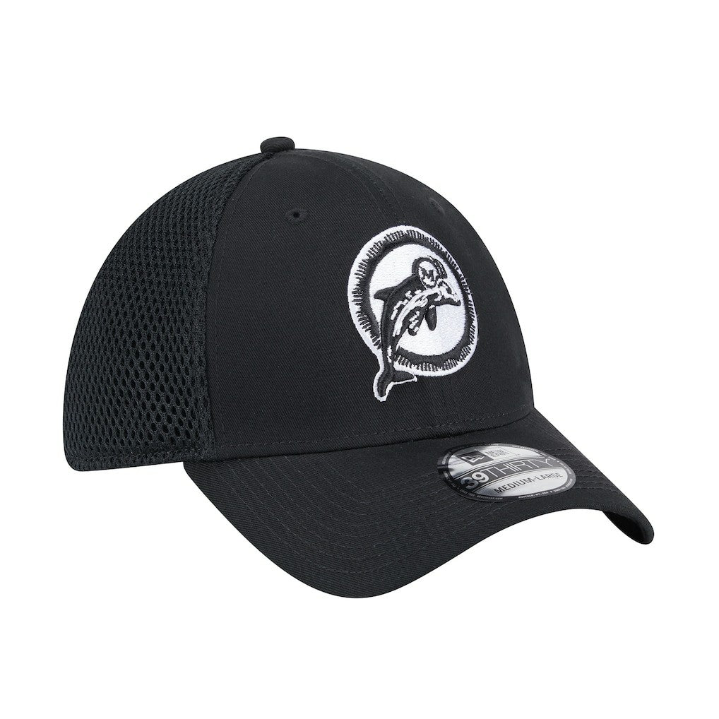 New Era Miami Dolphins Black Main Neo 39THIRTY Flex Hat | NFL