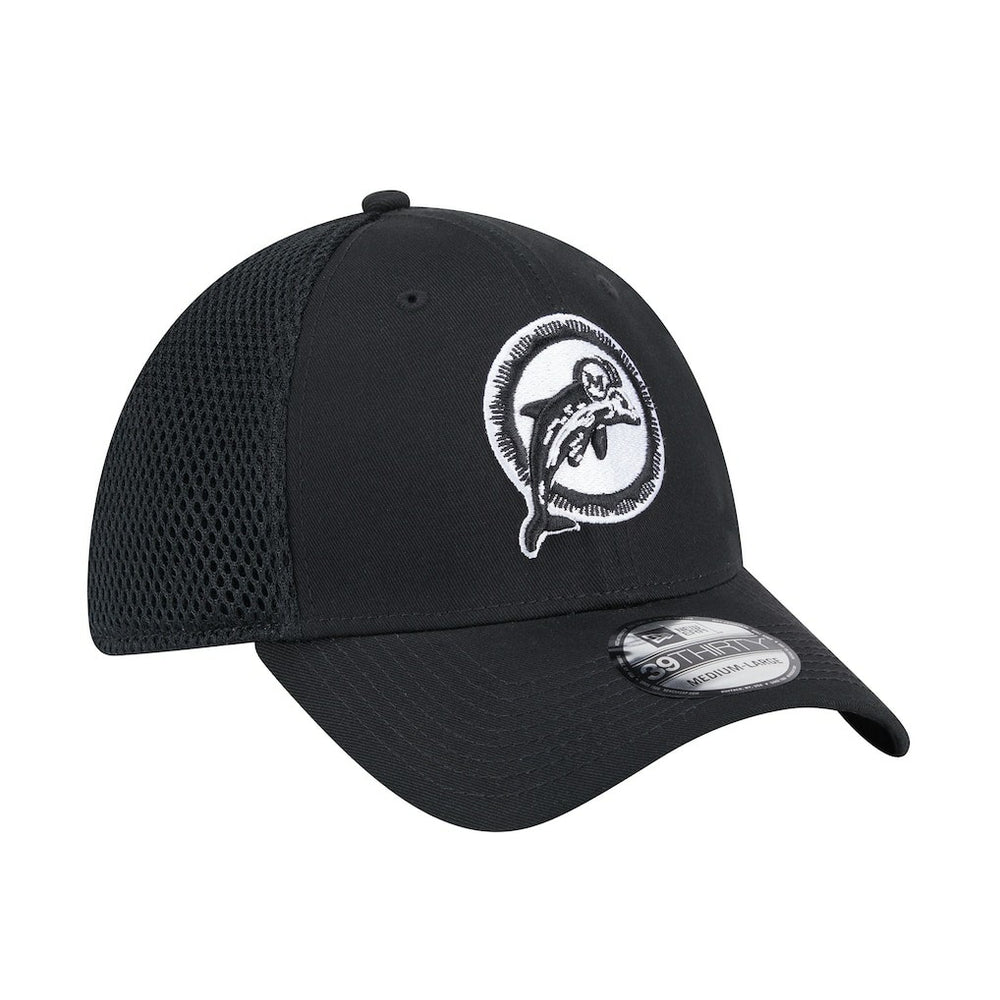 New Era Miami Dolphins Black Main Neo 39THIRTY Flex Hat | NFL