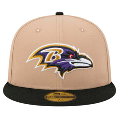 Baltimore Ravens New Era Logo Main 59FIFTY Fitted Hat Tan | NFL