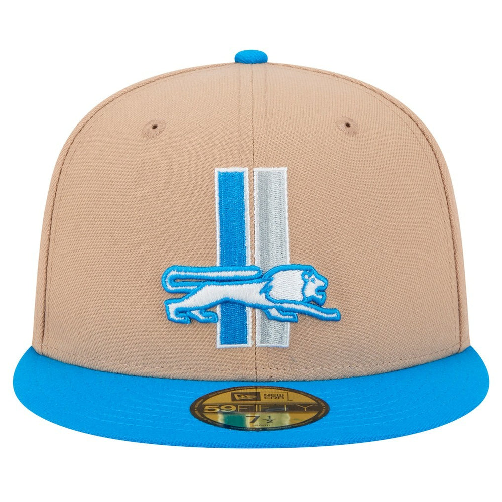 Detroit Lions New Era Throwback Logo Main 59FIFTY Fitted Hat Tan | NFL