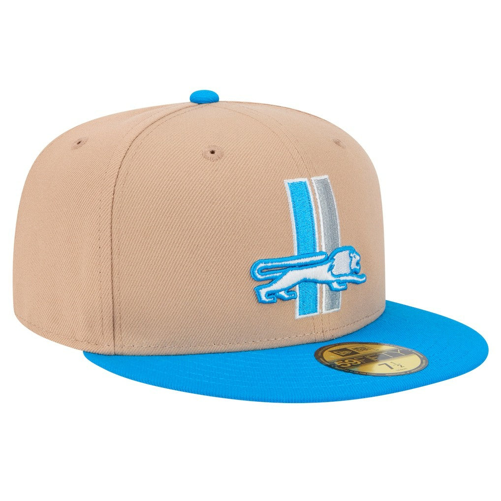Detroit Lions New Era Throwback Logo Main 59FIFTY Fitted Hat Tan | NFL