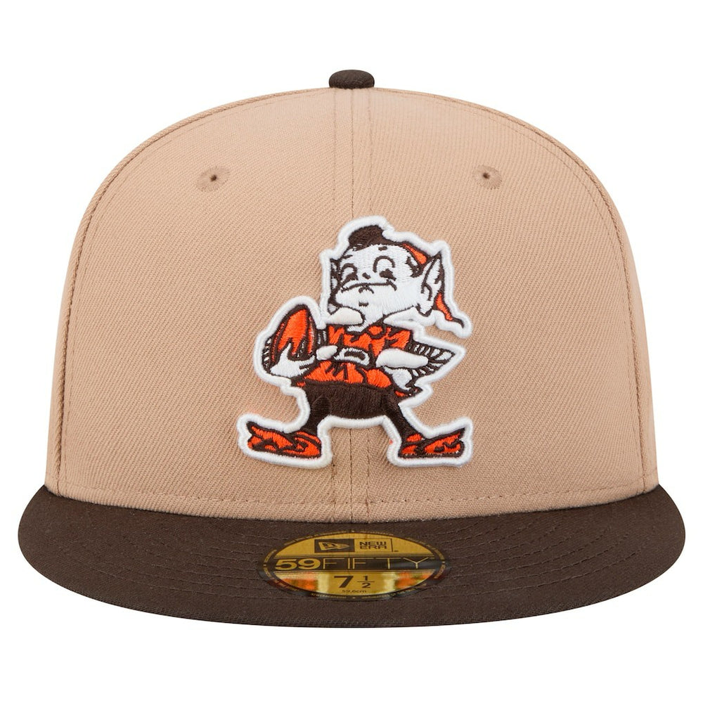 Cleveland Browns New Era Throwback Logo Main 59FIFTY Fitted Hat Tan | NFL