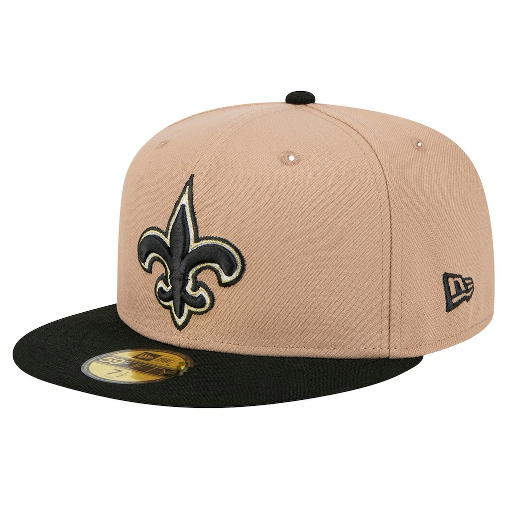 New Orleans Saints New Era Logo Main 59FIFTY Fitted Hat Tan | NFL