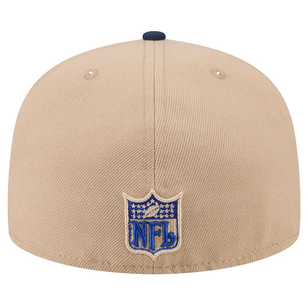 New York Giants New Era Wordmark Logo Main 59FIFTY Fitted Hat Tan | NFL